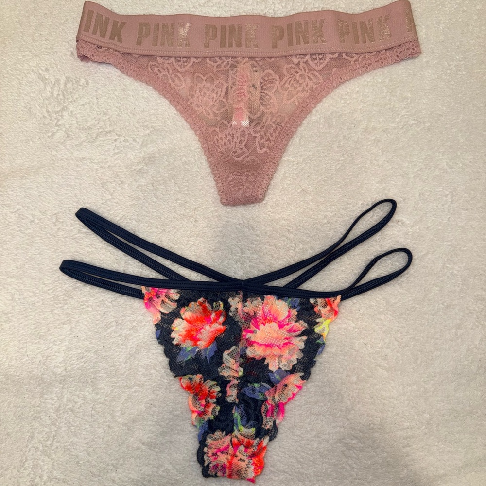 PINK Victoria's Secret Lace Thongs